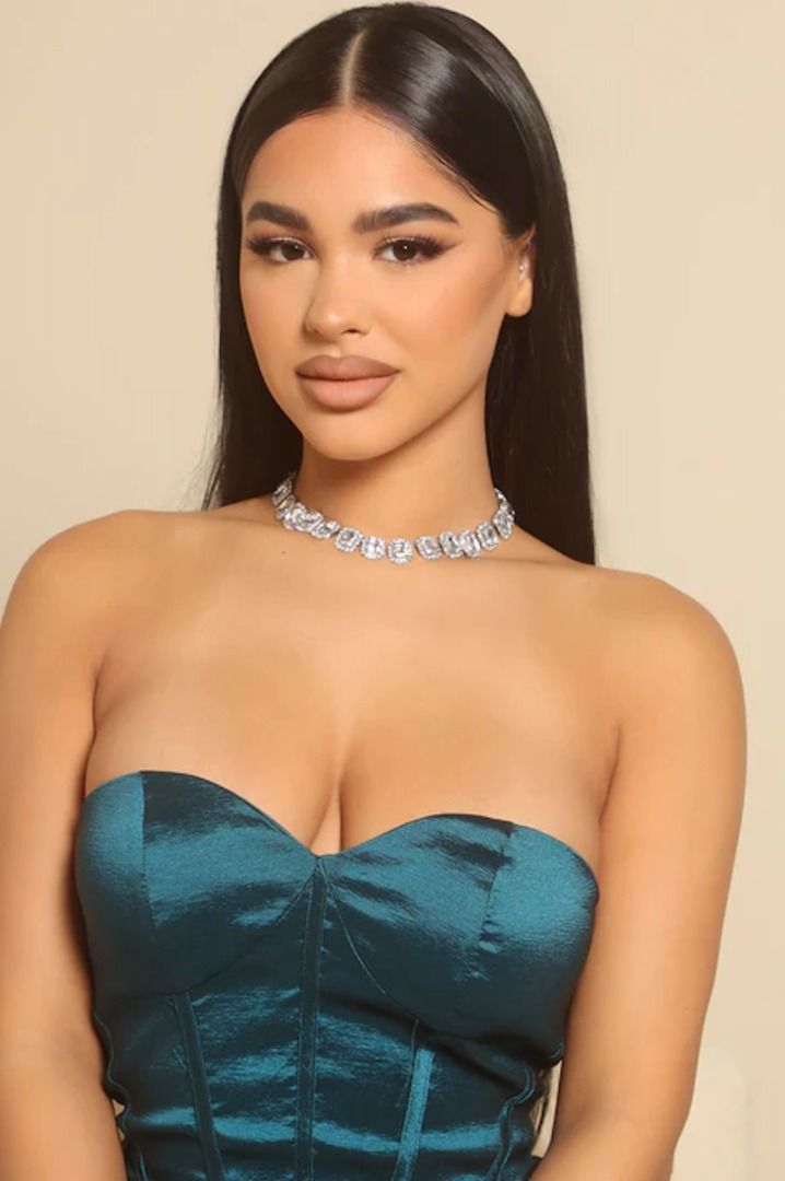 Fashion Nova Ice Princess Choker Necklace Silver, Women's