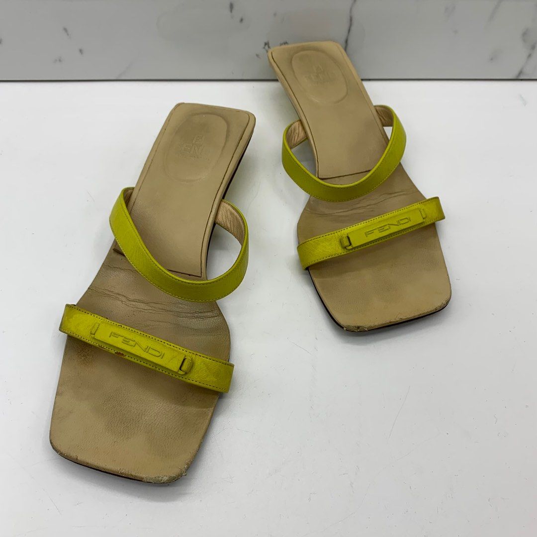 Yellow fendi sandals clearance