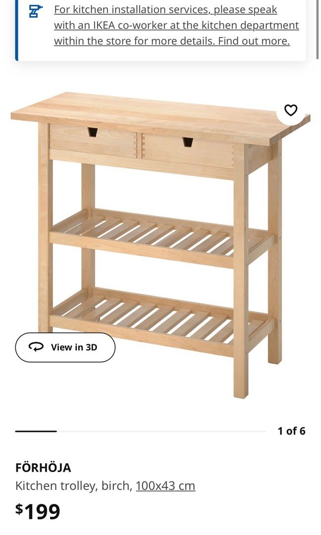 Forhoja kitchen island, Furniture & Home Living, Furniture, Tables & Sets on Carousell