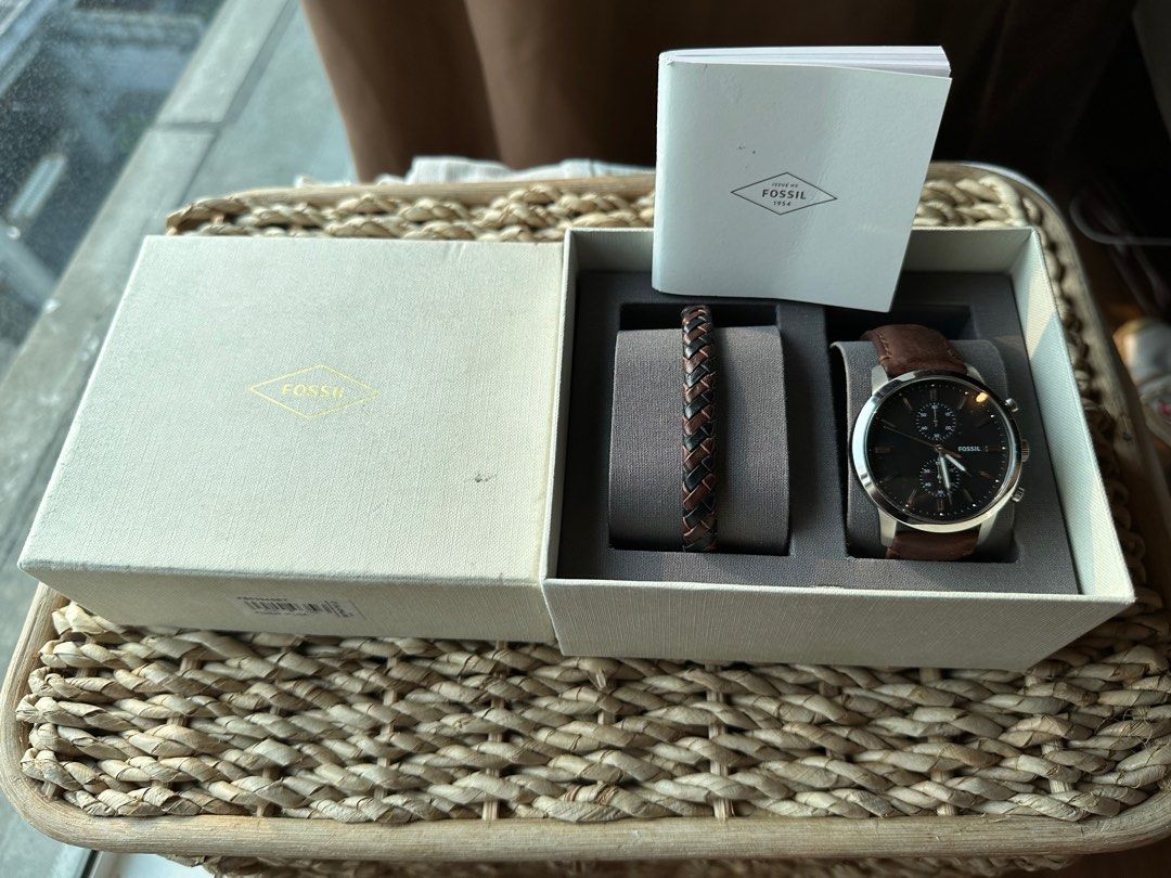 Fossil FS5394SET Leather Townsman Wrist Watch