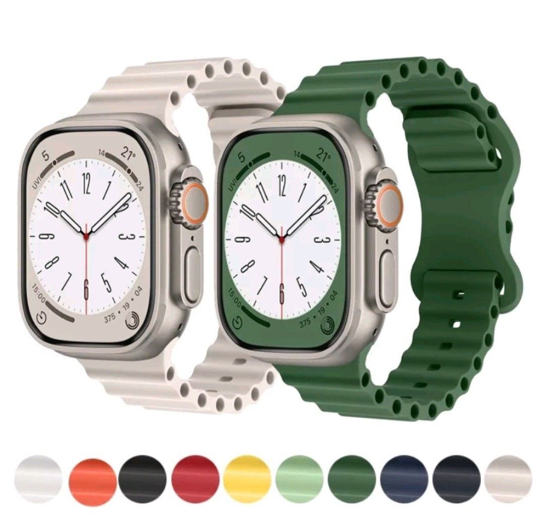 FREE Apple Watch Ocean Silicone Loop Strap for Series 2 3 4 5 6 SE 7 8 Ultra 38mm 40mm 42mm 44mm 41mm 45mm 49mm Mobile Phones Gadgets Wearables Smart Watches on Carousell
