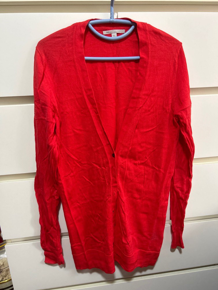 Gap online red cardigan