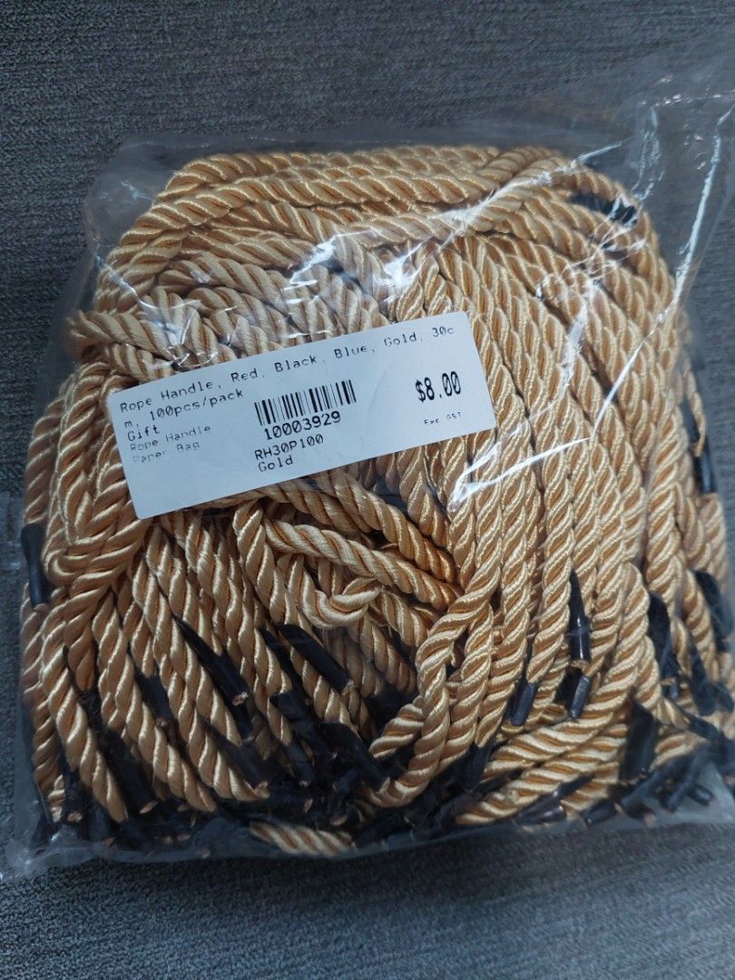 Gift Box Rope Handles (Yellow) 100pcs, Food & Drinks, Gift Baskets