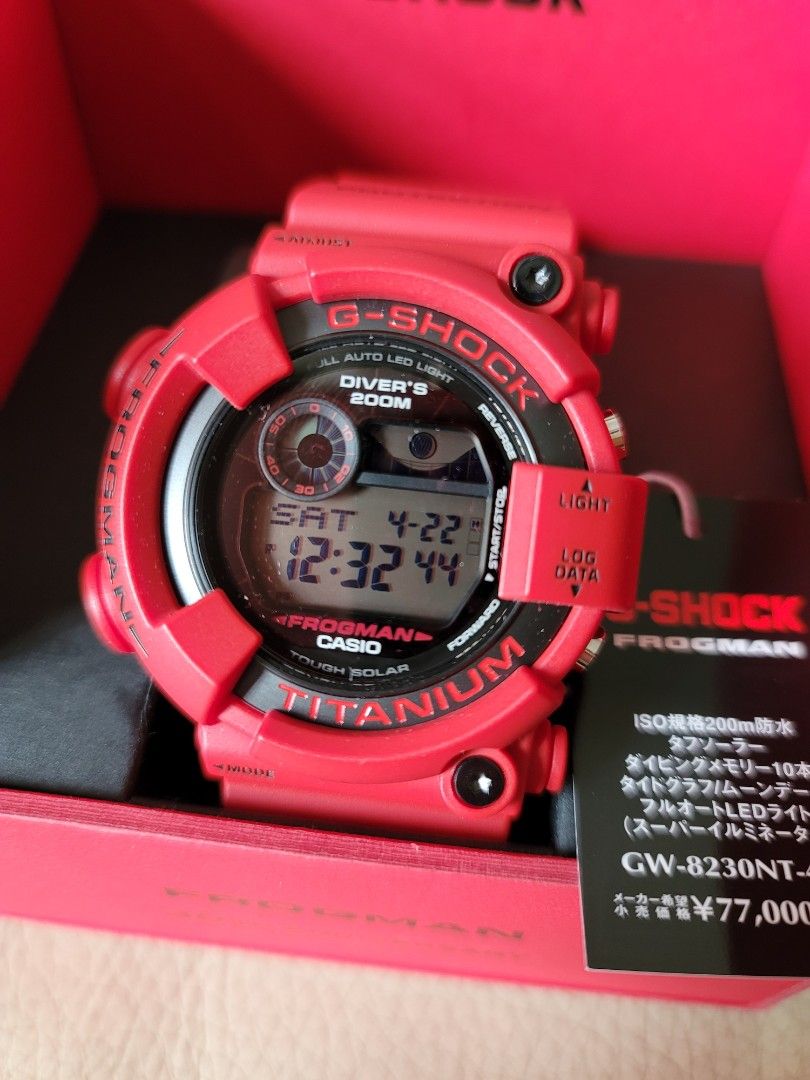 全新日本版G-Shock Frogman GW-8230NT-4JR 30週年記念版紅蛙, 名牌