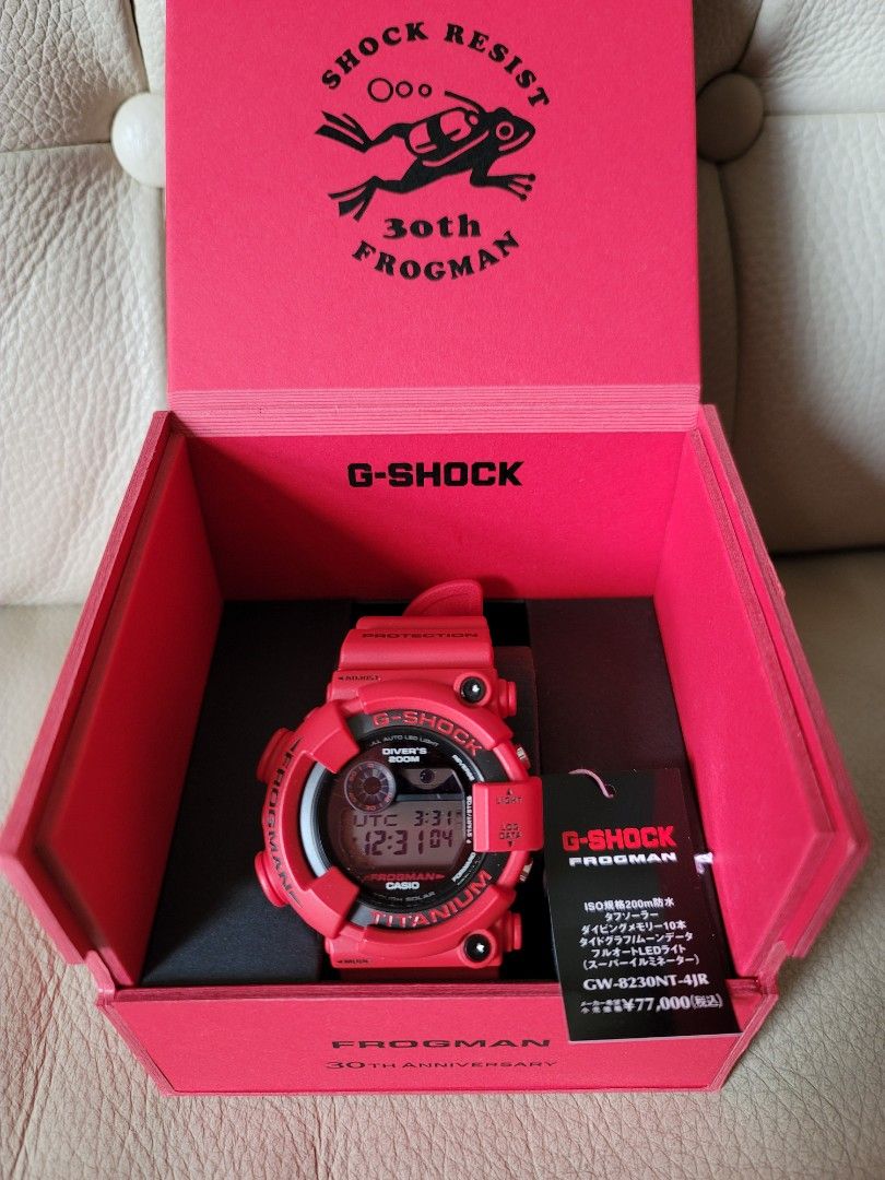 全新日本版G-Shock Frogman GW-8230NT-4JR 30週年記念版紅蛙, 名牌