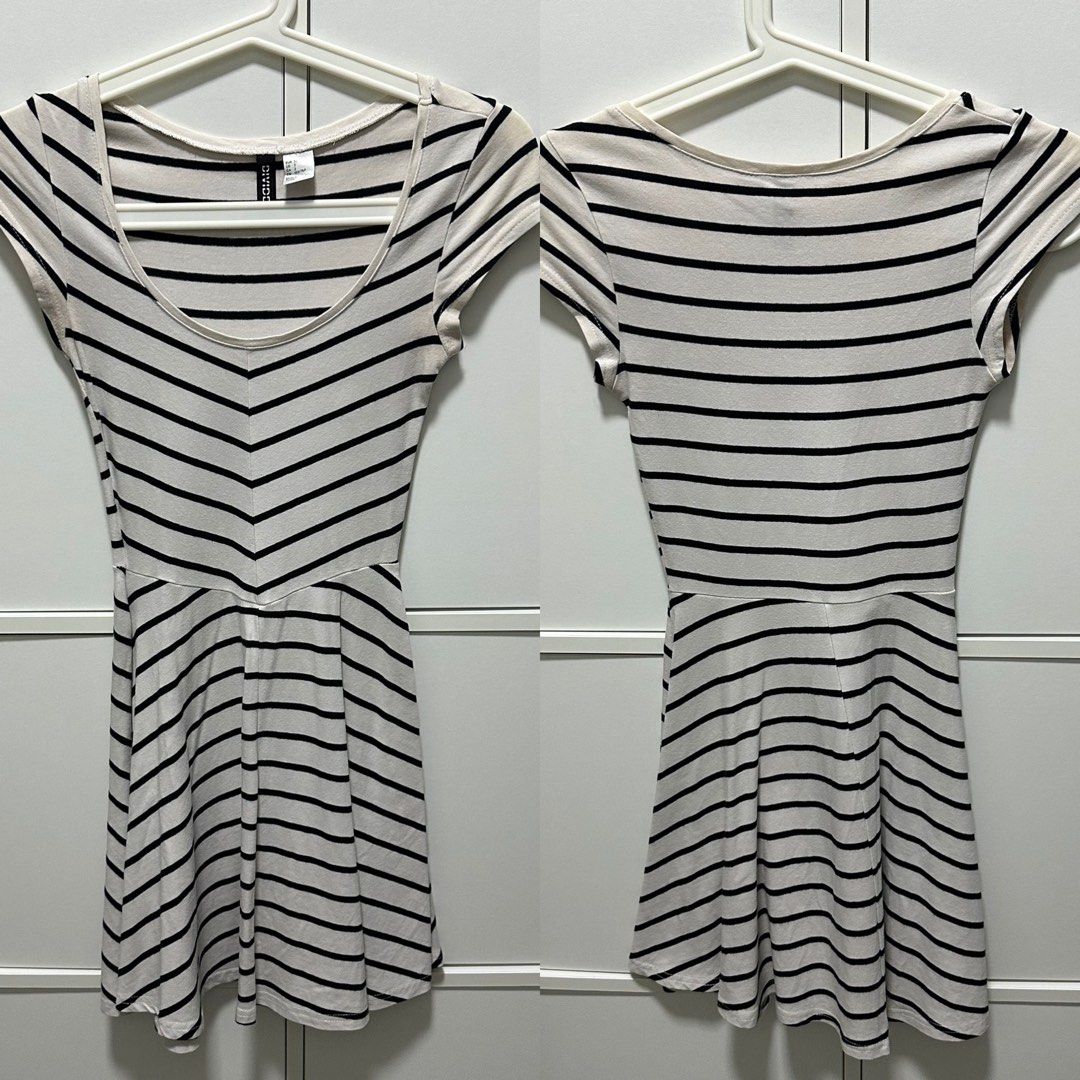 H and m striped dress online