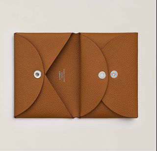 Hermes Calvi Jaune de Naples Mysore Chevre Leather Card Holder For