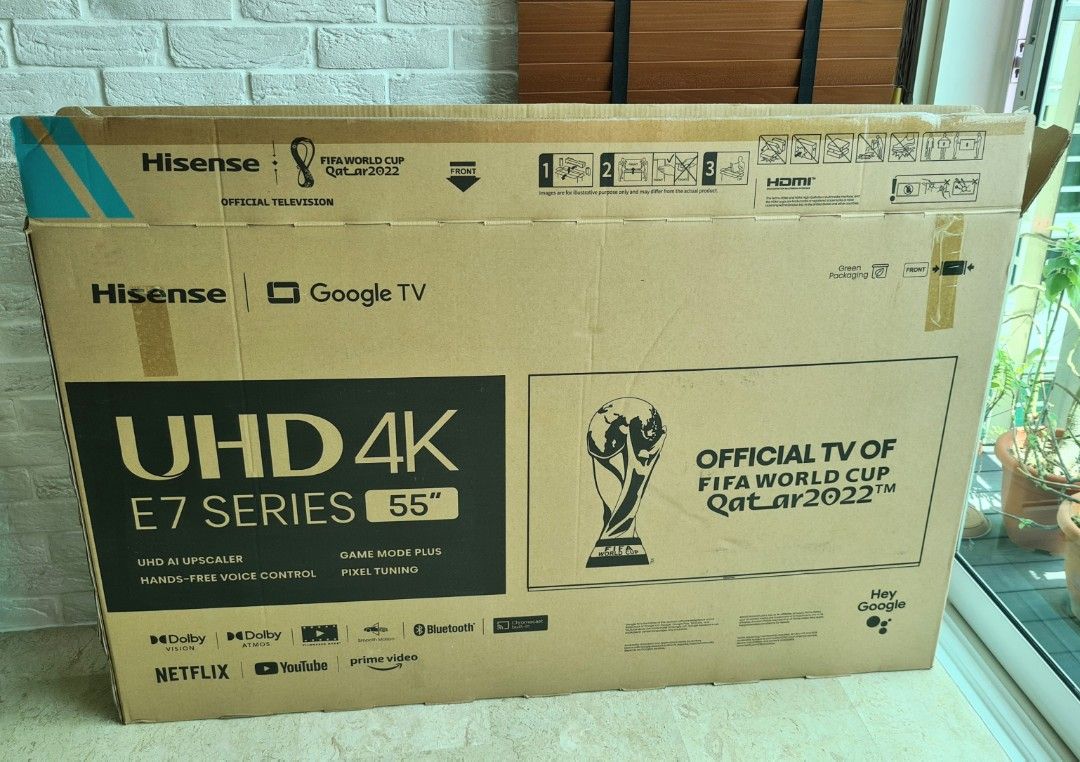 Hisense 55inch empty tv box with styroform, TV & Home Appliances, TV