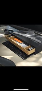IKEA 電腦架 ELLOVEN 附抽屜螢幕架 碳黑色