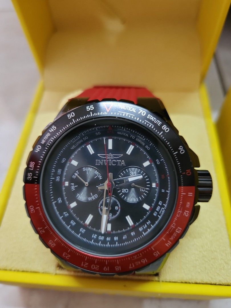 Invicta Aviator 33039 Original 50MM Red Dial