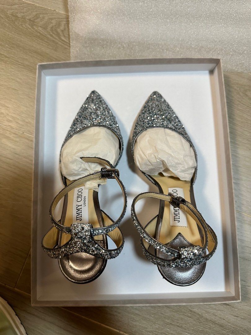 Jimmy Choo Micky 85 Painted Coarse Denim Mix Carousell