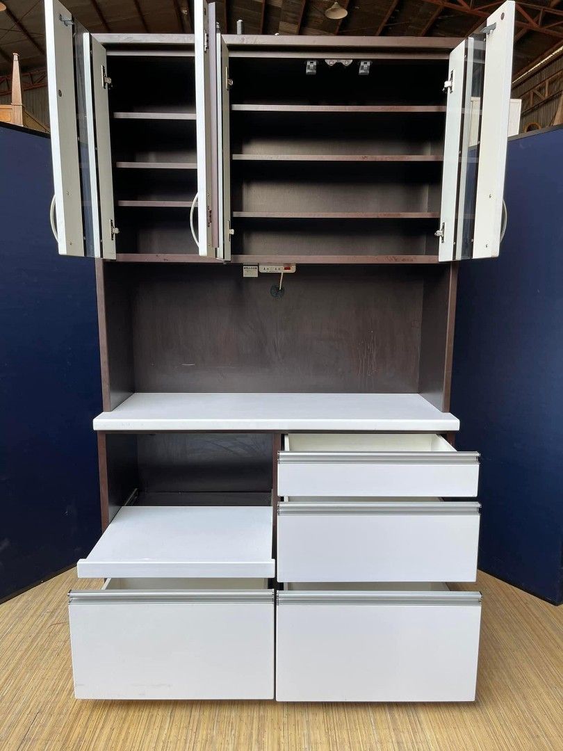 Kitchen Cabinet 46 L X 18 W X 78 H Duco Finish Wood 3 Wooden Doors 4