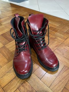 Klairr Marikina made dark red combat boots