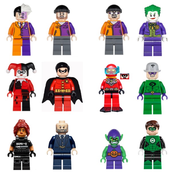 Lego Two-Face Joker Harley Quinn Robin Scuba Robin Riddler Barbara ...