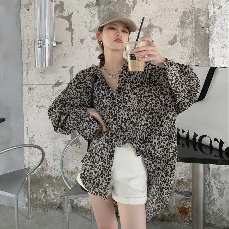 Leopard blouse, Women's Fashion, Tops, Blouses on Carousell