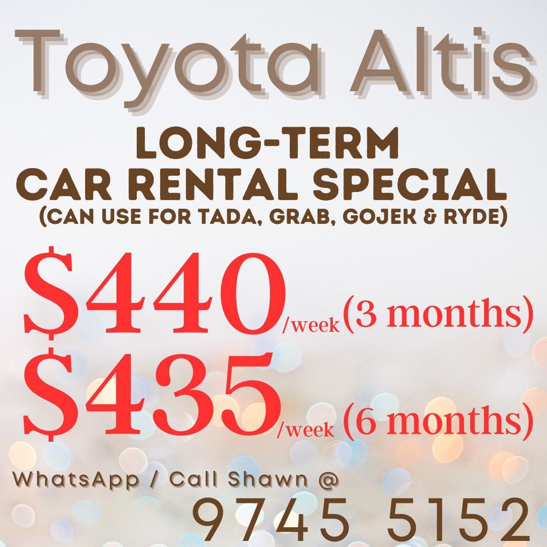 Long Term Cheap Car Rental Special Toyota Altis, Cars, Car Rental on