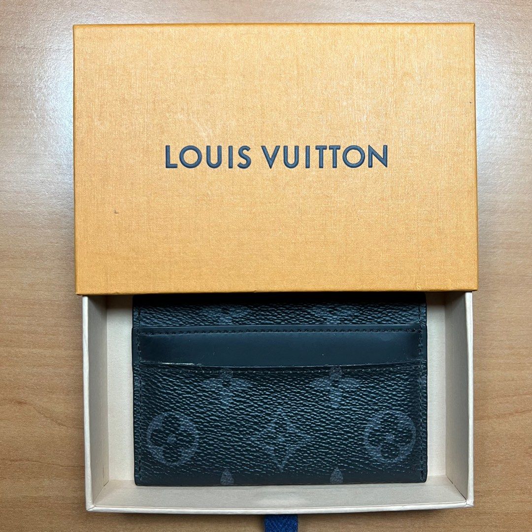 Louis Vuitton Double Card Holder M62170 (Black), Men's Fashion, Watches