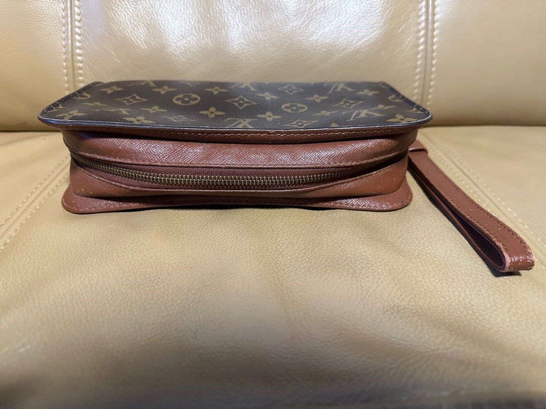 LV LV Unisex Clutch Box Brown Monogram Eclipse Coated Canvas Cowhide  Leather in 2023