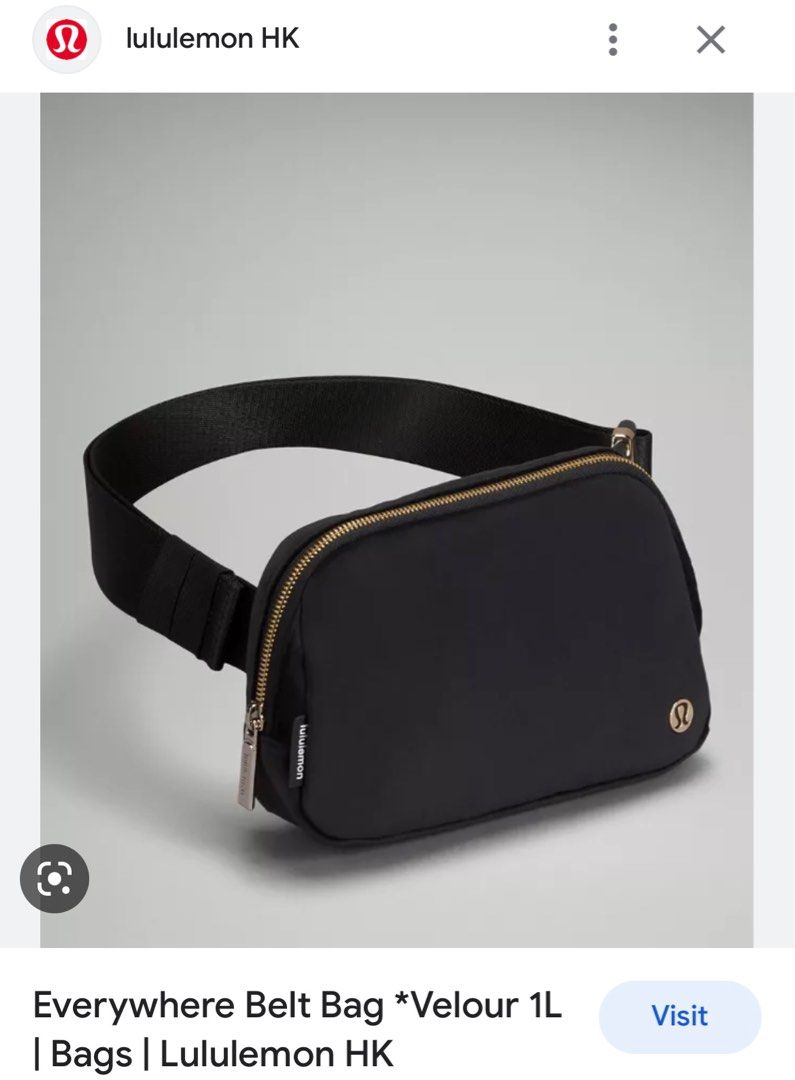 Lululemon Everywhere Belt Bag Velour 1L Black NWT
