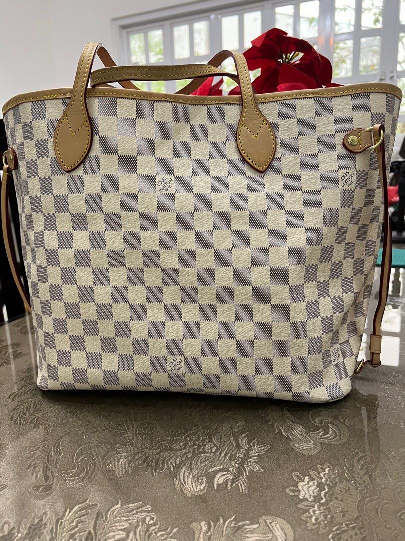 LV neverfull white azur