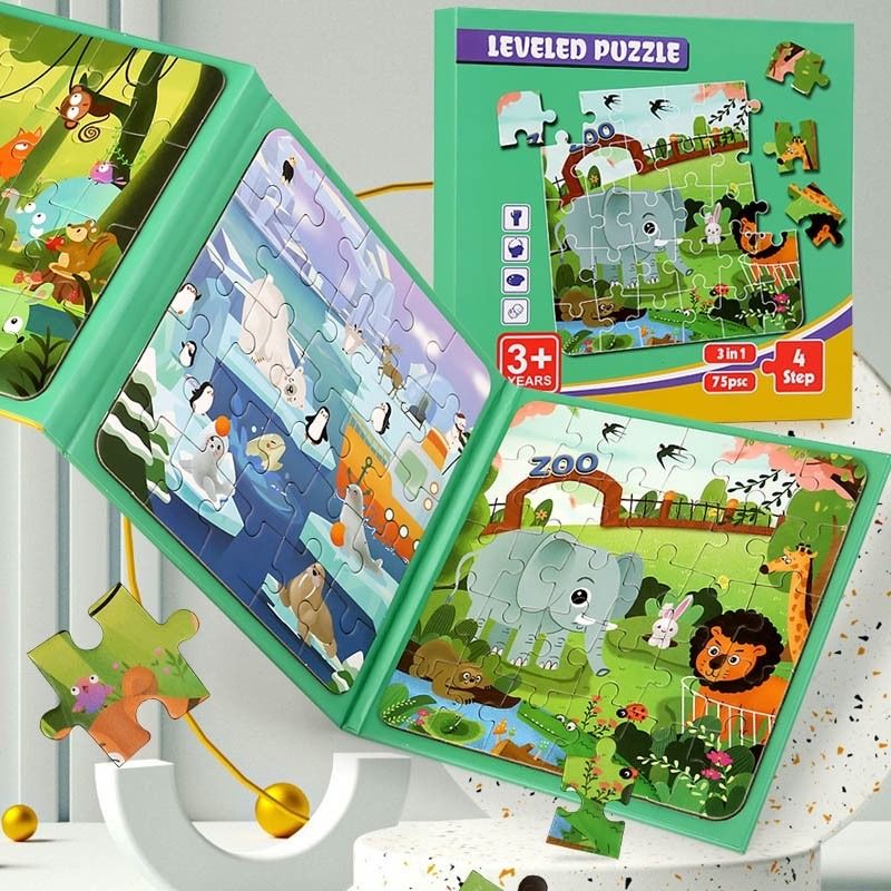 Jigsaw Puzzles Foldable Book Early Childhood Education for