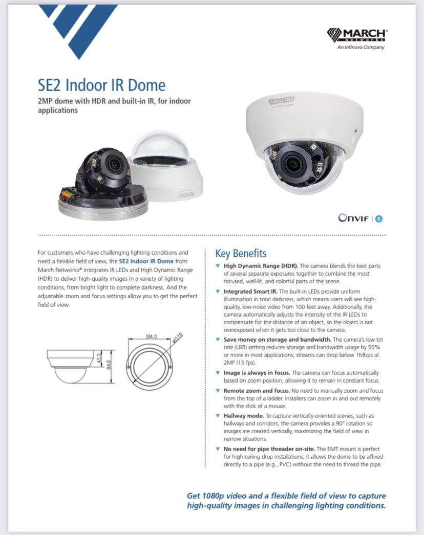 March Networks IR Dome CCTV camera, Furniture & Home Living, Security