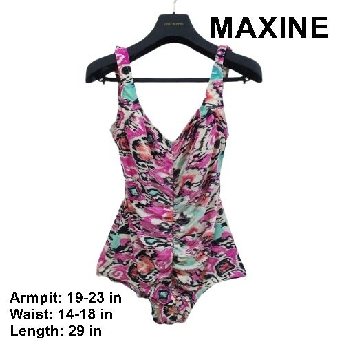 MAXINE Swimsuit Pink Swimsuit Abstract Swimsuit Plus Size Swimsuit
