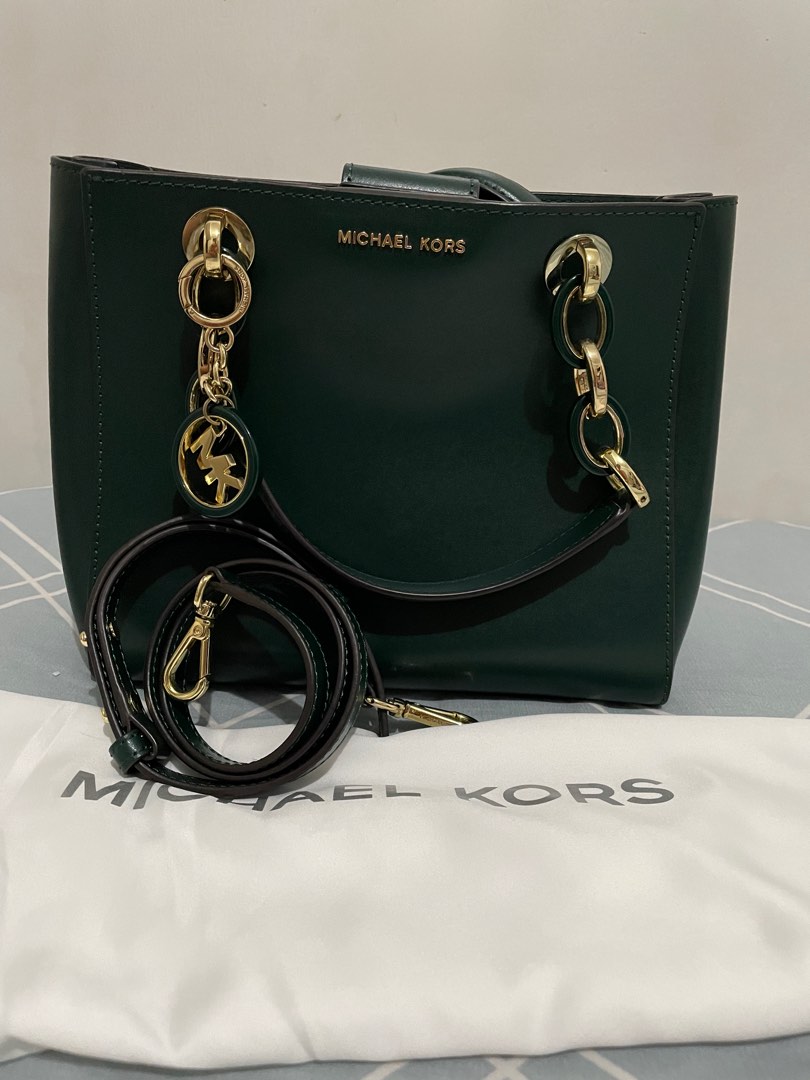 Michael kors black deals and green bag
