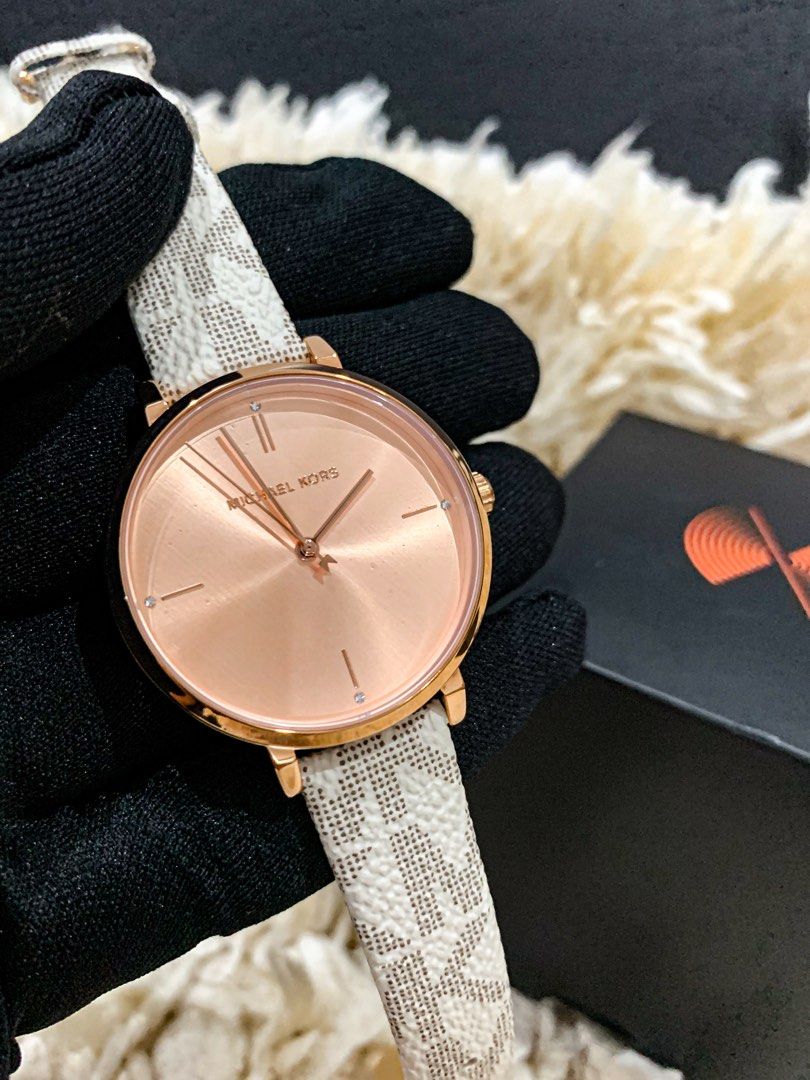 Michael Kors Jayne Three Hand Vanilla Watch Women s Fashion