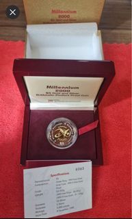Millennium 2000 Bi-Metallic Piedfort Proof Gold &Silver Coin