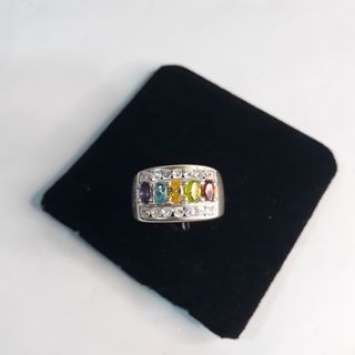 MULTIGEMSTONE SILVER RINGS (B39)