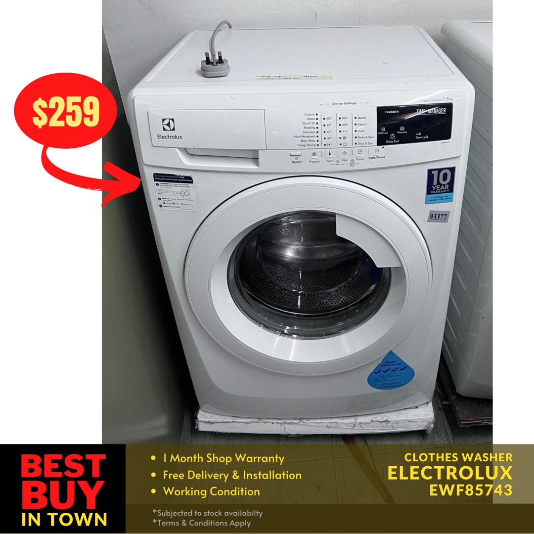 MUST BUY! Electrolux 7.5KG FrontLoader Washing Machine EWF85743 (93377