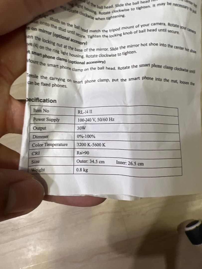 neewer ring light 14 inch, Photography, Photography Accessories, Other