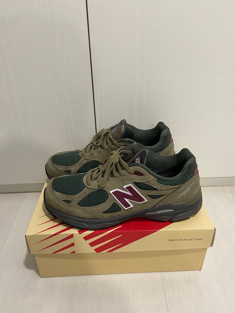 New Balance 990v3 Teddy Santis MIUS green purple, Men's Fashion