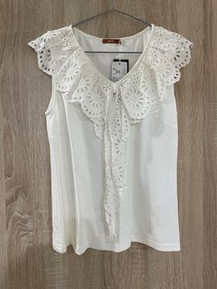 nice ioi白色無袖棉衫