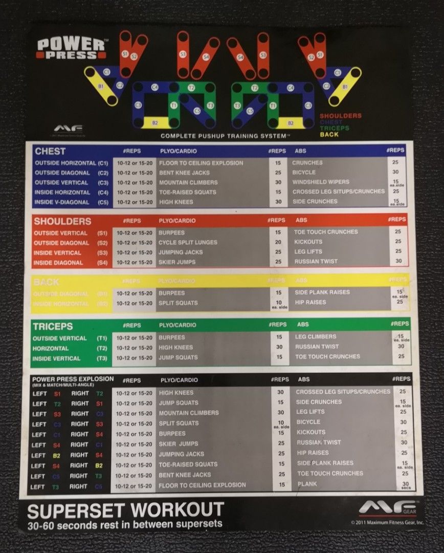 Power press push up workout calendar outlet