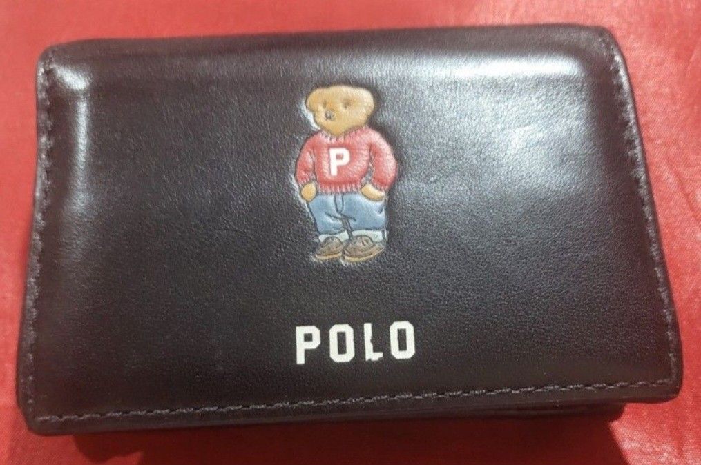 Polo bear leather card case hotsell