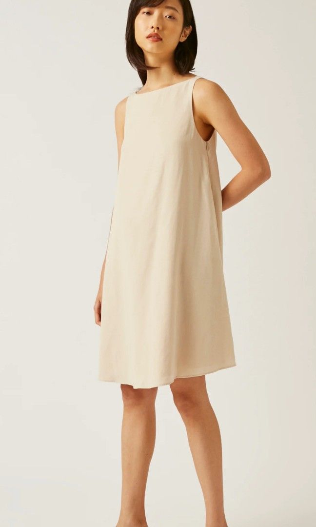 Our Second Nature Viscose Boat Neck Shift Dress in Nude, Women's Fashion,  Dresses u0026 Sets, Dresses on Carousell