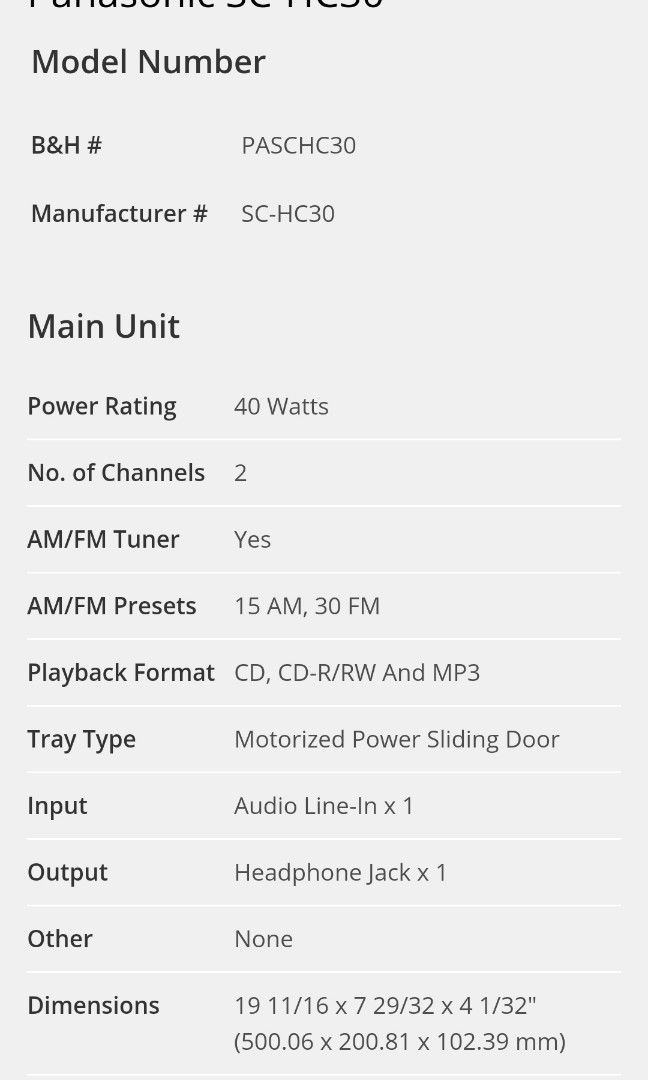 Panasonic Audio Stereo System, Audio, Soundbars, Speakers & Amplifiers