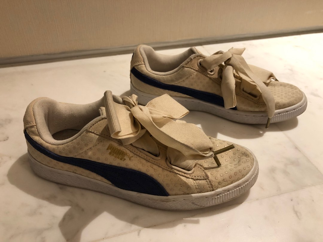 Puma Basket Heart Denim Oatmeal twilight Blue
