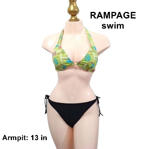 RAMPAGE SWIM Bikini Top Green Bikini Top Halter Bikini Top Lime Green Women s Fashion Swimwear Bikinis Swimsuits on Carousell