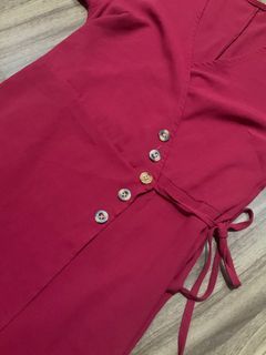 Red wrap dress