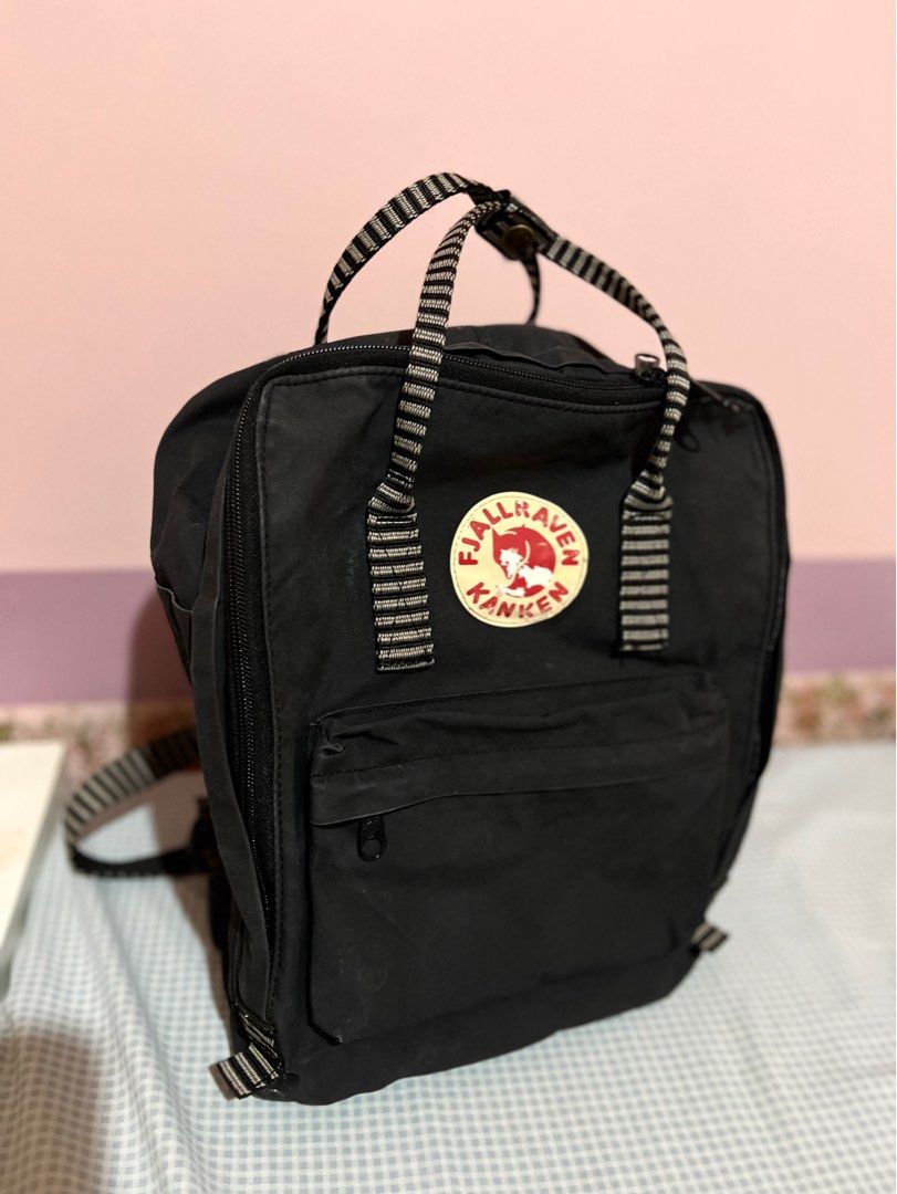 Regular Fjallraven Kanken Black Stripes Women s Fashion Bags Wallets Backpacks on Carousell