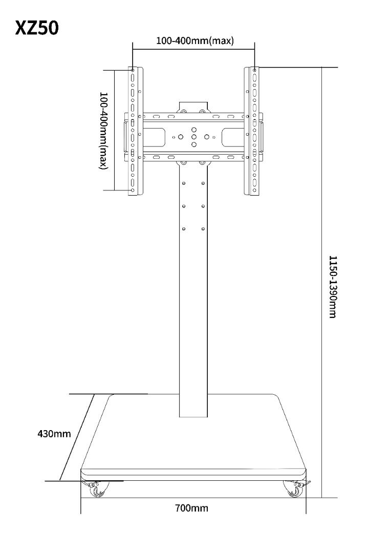 rotate 180 degree TV stand mobile cart for dispplay up to 47inch, TV