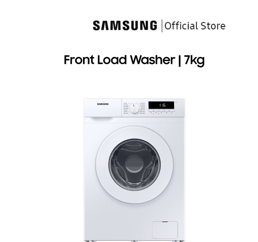 Samsung Front Load Washing Machine, 7kg, 3 Ticks WW70T3020WW/SP, TV