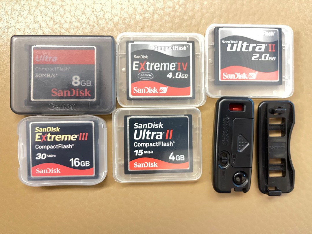 Sandisk Compact Flash Cards & Canon RC1, 攝影器材, 攝影配件, 其他攝影配件 Carousell