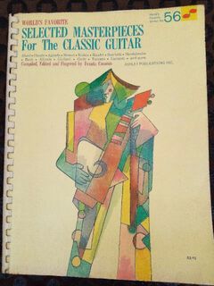 Original Book -SELECTED MASTERPIECES For The CLASSIC GUITAR  (World's Favorite)