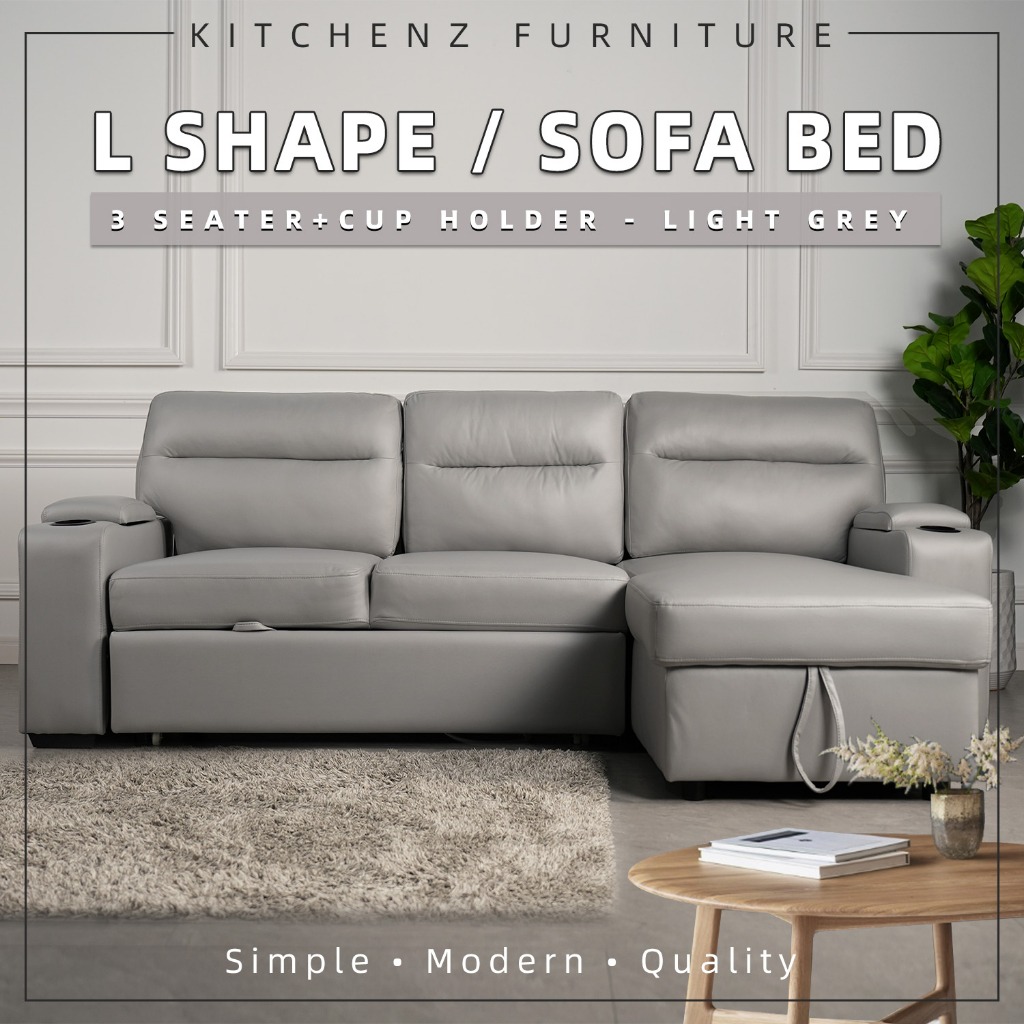 (Selfassembly) 7.4FT/6.7FT 3 Seater Sofa L Shape Sofa Multifunctional