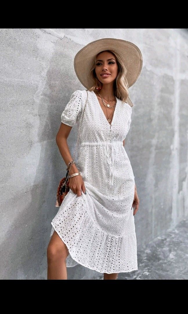 SHEIN White Maxi Boho Dress, Women's Fashion, Dresses & Sets, Dresses on  Carousell