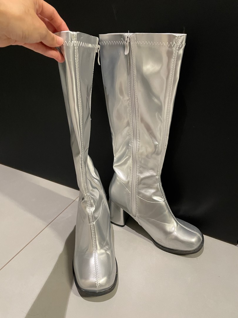 Silver costume boots discount